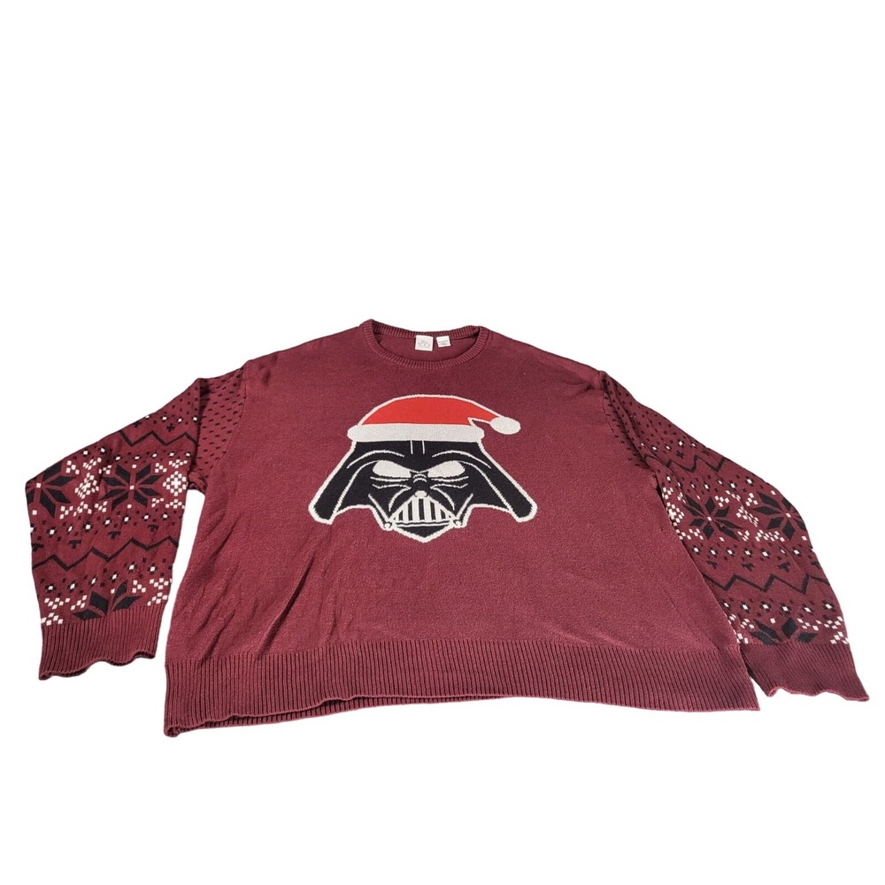 Disney Darth Vader Ugly‎ Christmas Sweater Men Sz XXL Graphic Print Holiday Work